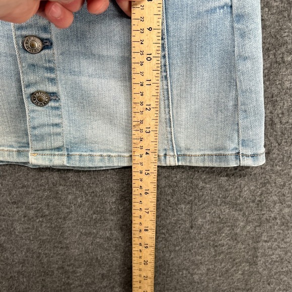 American Eagle Skirt Womens 0 Hi-Rise A Line Denim Jean Button Front Coastal Min - Picture 2 of 10